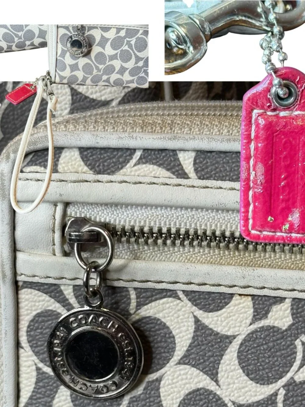 Coach Chelsea Heritage Signature Stripe Doctor Satchel w Heritage Signature Wall